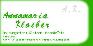 annamaria kloiber business card